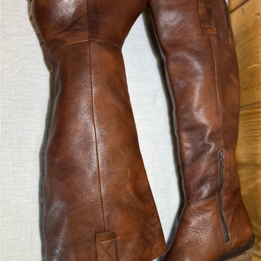 Arturo Chiang Tall Brown Leather Riding Boots 5.5 M - Picture 10 of 14